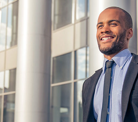Businessman smiling