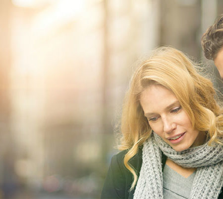 couple looking at map